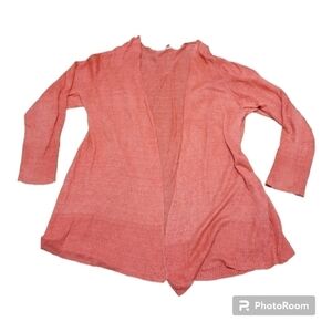 Eileen Fisher Women's Pink Linen Cardigan Sweater Beachy Plus Size 3X